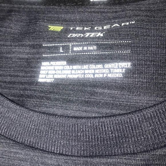 Men’s size Large L Gray Drytek Tek Gear Shirt 100% Polyester - Picture 4 of 4
